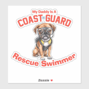 Sticker Boxer My Daddy Est Un Secourt USCG Swimmer