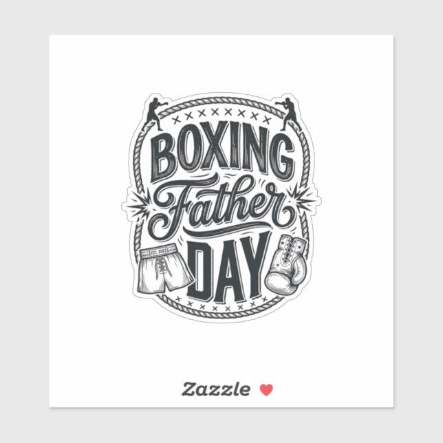 Sticker Boxing Father Day Vintage Engraving Shirt Design_1 (Feuille)