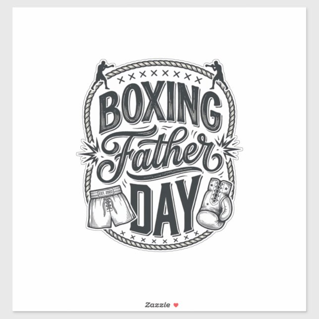 Sticker Boxing Father Day Vintage Engraving Shirt Design_1 (Feuille)
