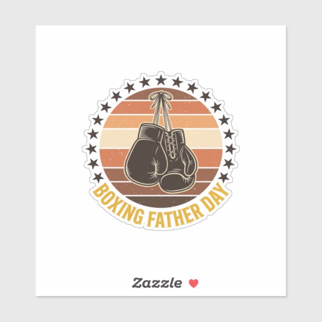 Sticker Boxing Father Day Vintage Gloves Shirt Design_1 (Feuille)