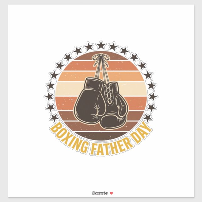 Sticker Boxing Father Day Vintage Gloves Shirt Design_1 (Feuille)