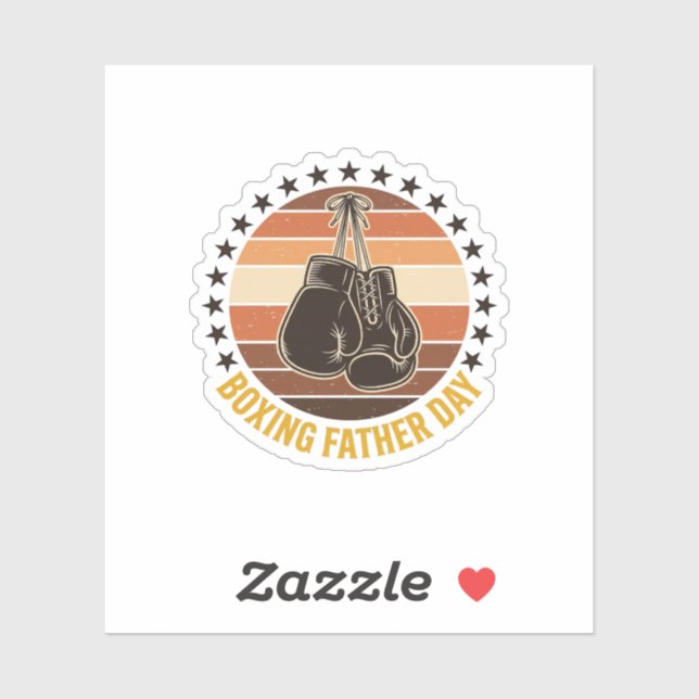 Sticker Boxing Father Day Vintage Gloves Shirt Design_1 (Feuille)