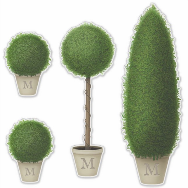 Sticker Boxwood Topiary Collection Monogramme ou orthograp (Devant)