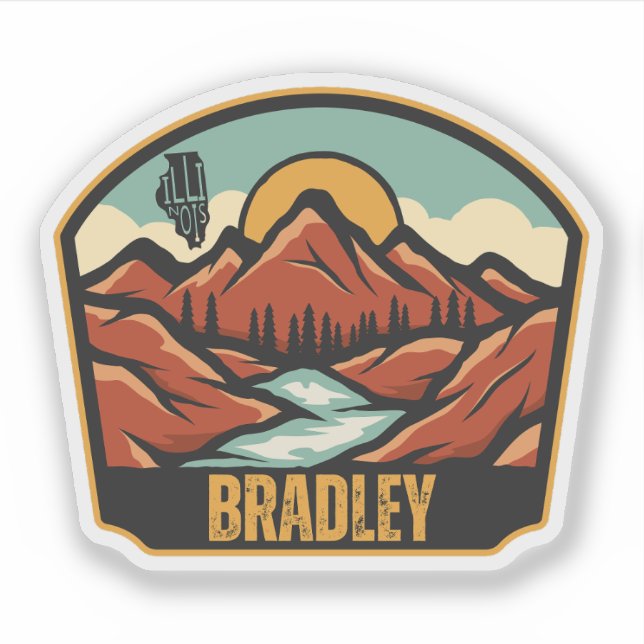 Sticker Bradley, Illinois (Devant)