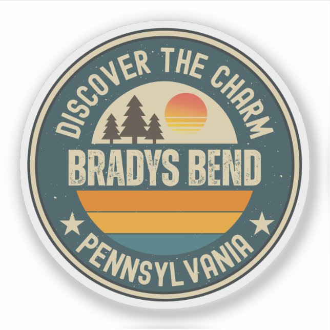 Sticker Bradys Bend, Pennsylvanie (Devant)