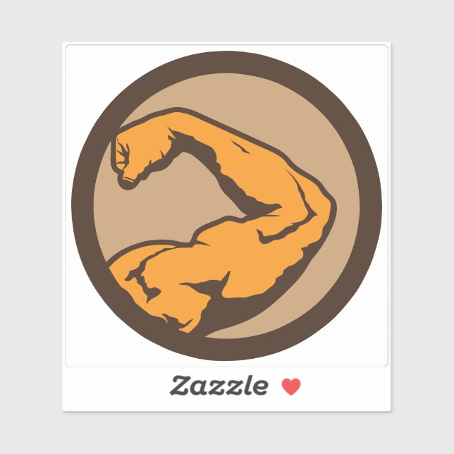 Sticker bras muscle musculation biceps bodybuilding logo 2 (Feuille)