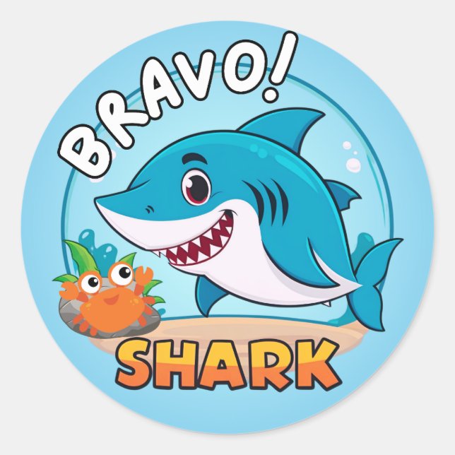 Sticker Bravo, Stickers Requin (Devant)