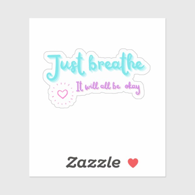 Sticker Breathe Motivational Positive Citation (Feuille)