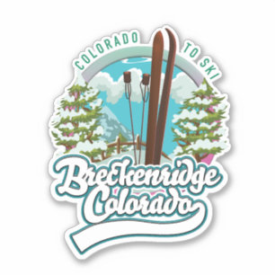 Sticker Breckenridge, Colorado logo Vintage de ski
