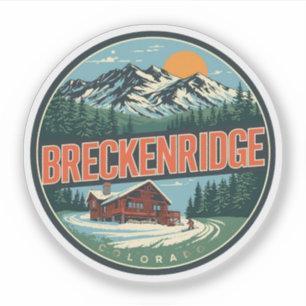 Sticker Breckenridge colorado Rocky Mountain vintage