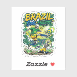 Sticker Brésil Énergie de but Skeleton Nations Striker Cre