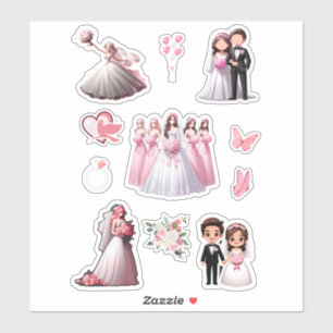 Sticker Bride et pièce rose