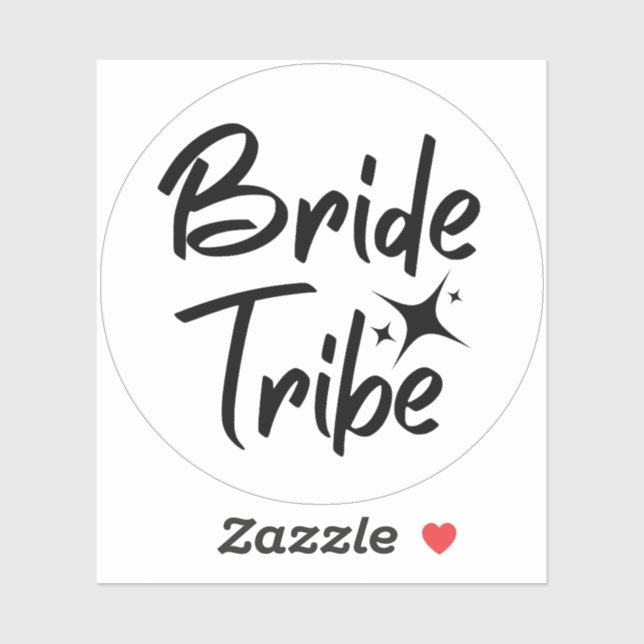 Sticker Bride Tribe calligraphie transparent vinyle autoco (Feuille)