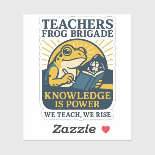 Sticker Brigade de grenouilles des enseignants – Le savoir (Feuille)