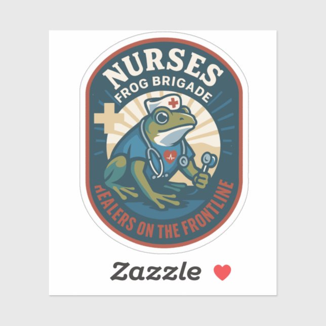 Sticker Brigade de grenouilles des infirmières – Les guéri (Feuille)