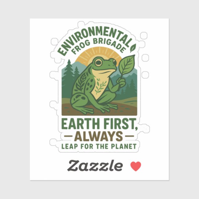 Sticker Brigade de la grenouille environnementale – Terre  (Feuille)