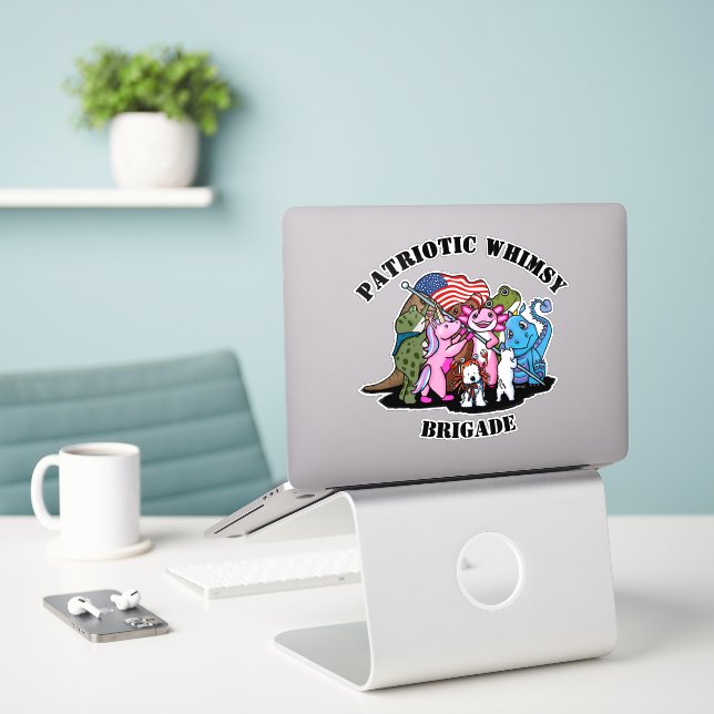 Sticker Brigade Fantaisie Patriotique (Ordinateur portable sur le bureau)