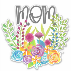 Sticker Bright Floral Maman Roses de la fête des mères