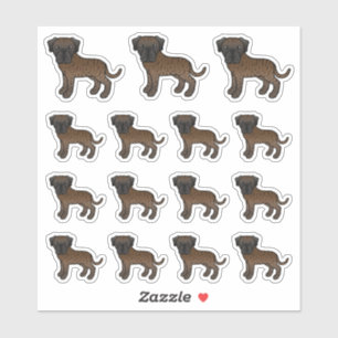 Sticker Brindle Anglais Mastiff mignon Chiens de dessin an