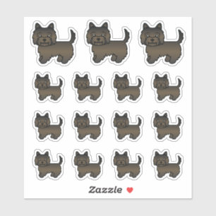 Sticker Brindle foncé Cairn Terrier joli Chiens de dessin