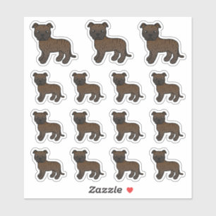 Sticker Brindle Staffordshire Bull Terrier Chiens de dessi