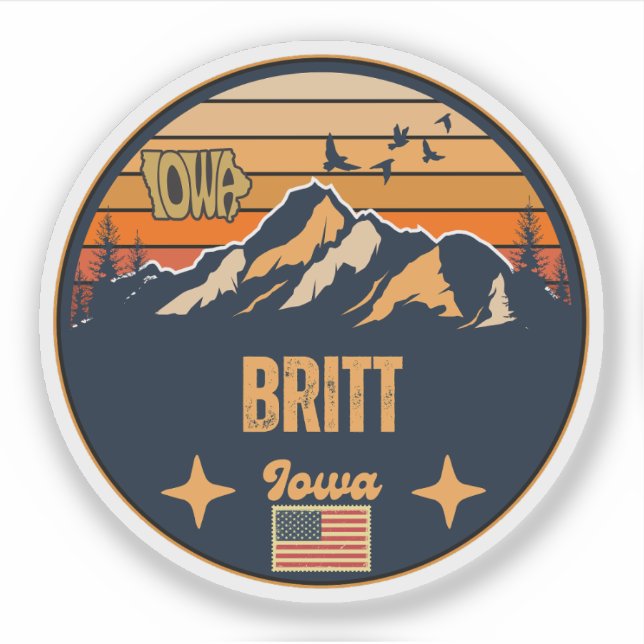 Sticker Britt, Iowa, États-Unis (Devant)