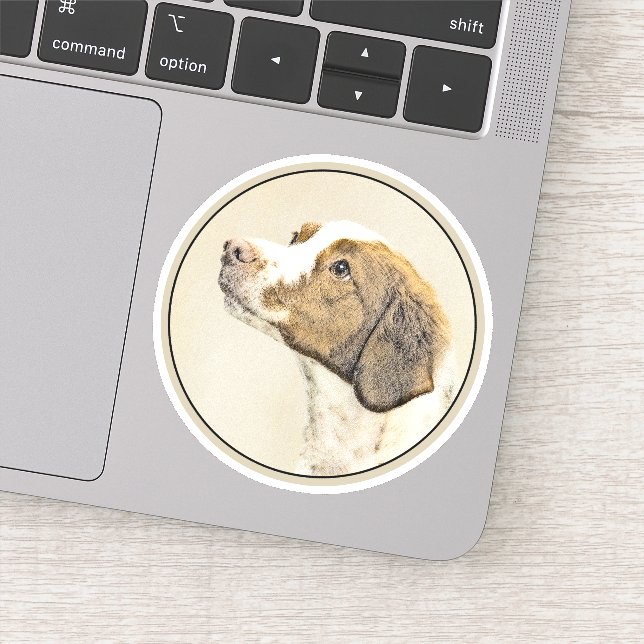 Sticker Brittany Peinture - Cute Original Chien Art (Détail)