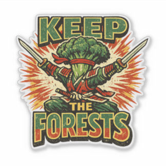 Sticker Broccoli Bushido – PROTÉGEZ LES FORÊTS Héros