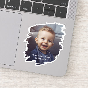 Sticker Brochures & Texte blanc simple mignon Photo Vinyl