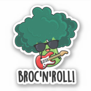 Sticker Brock n Roll Funny Veggie Brocoli Pun