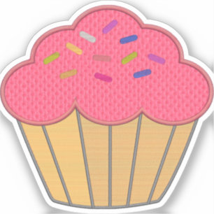 Sticker Broderie de cupcake à fraise Imprimer