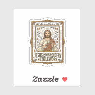 Sticker Broderie Jésus Travail à l'aiguille Jésus Broderie