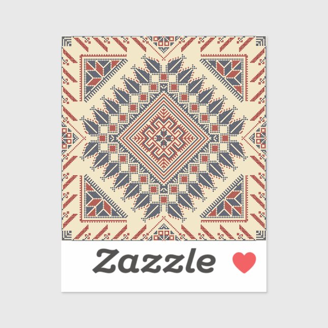 Sticker Broderie palestinienne traditionnelle (Feuille)