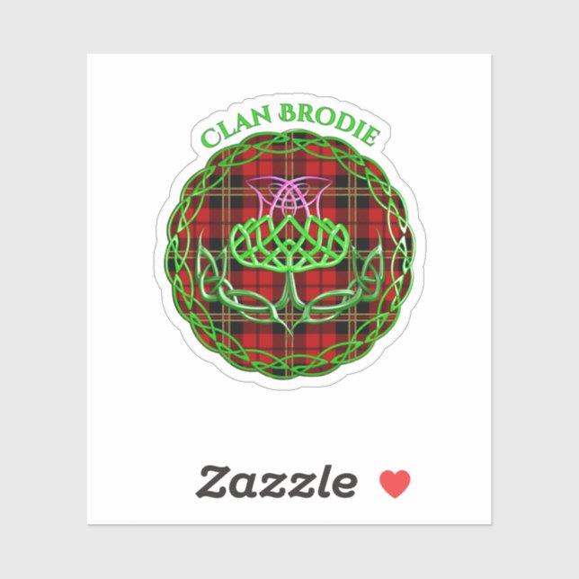 Sticker Brodie Scottish Tartan Celtic Thistle (Feuille)