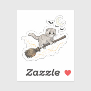 Sticker Broomstick Plier - Cuisine écossaise Plier Chat Ha