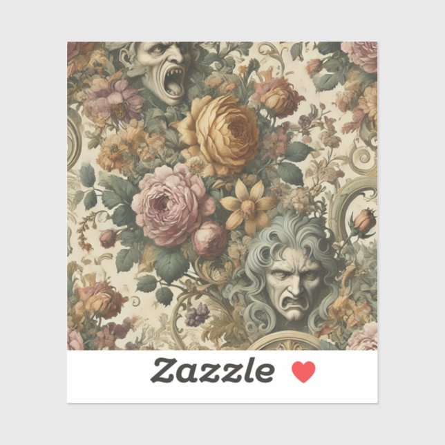 Sticker Brouillard cérébral – Floral gothique  (Feuille)