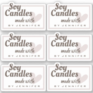 Sticker Brown rustique fait avec coeur d'amour Bougies nat