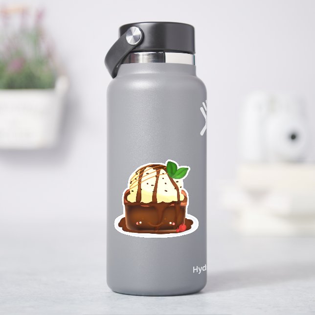 Sticker Brownie au Chocolat avec Crème Glacée Vanille (HydroFlask)