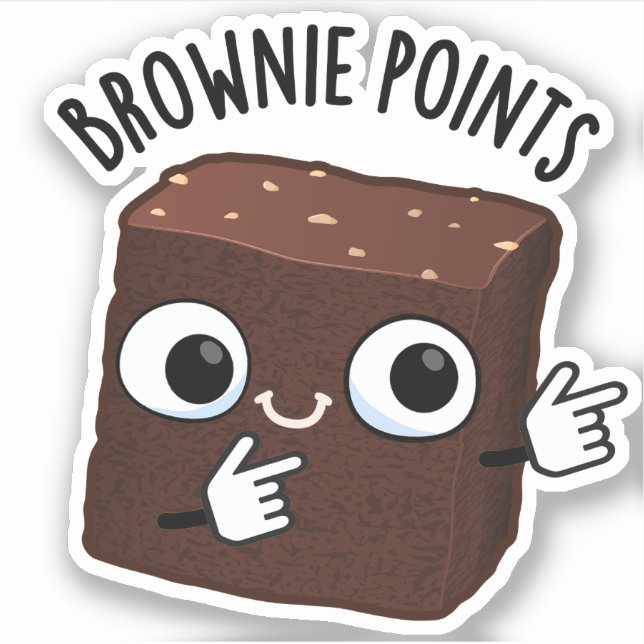 Sticker Brownie Points Funny Snack Pun  (Devant)