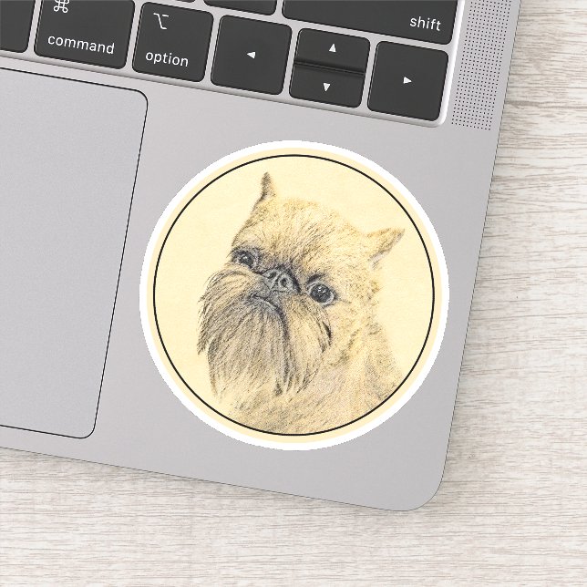 Sticker Bruxelles Griffon Rough Paining - Art Chien origin (Détail)