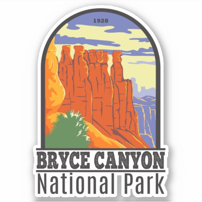 Sticker Bryce Canyon National Park Utah Vintage (Devant)