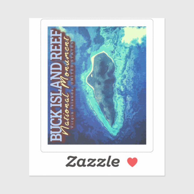 STICKER BUCK ISLAND REEF - VIRGIN ISLANDS ÉTATS-UNIS (Feuille)