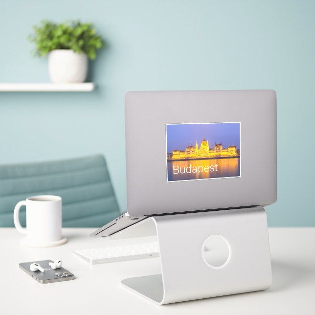 Sticker Budapest Parlement Panorama Hongrie (Ordinateur portable sur le bureau)