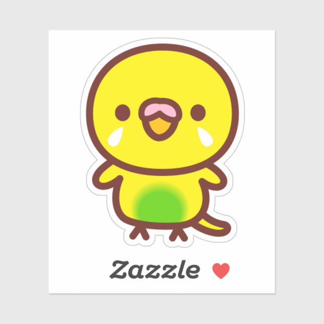 Sticker Budgerigar / Recessive pied budgie (Feuille)