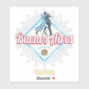 Sticker Buenos Aires Ville Argentine Retro Tango Vintage