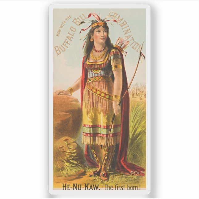 Sticker Buffalo Bill Handsomest Indian Maiden 1880 (Devant)