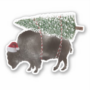 Sticker Buffalo Bison sapin de Noël