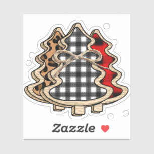 Sticker Buffalo Plaid Christmas Trees