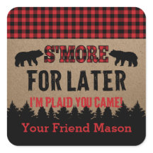 Sticker Buffalo Plaid Lumberjack S'more Favoriser