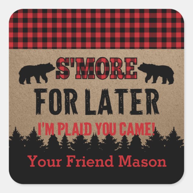 Sticker Buffalo Plaid Lumberjack S'more Favoriser (Devant)